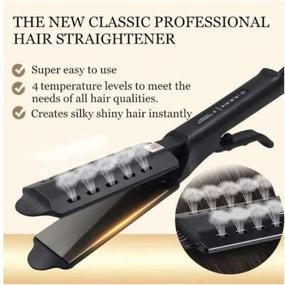img 3 attached to Fast Heating Hair Flat Iron: 60W Hair Straightener with Adjustable Temperature -Nano PTC Technology - 1.77 Inch Wide Plate - Ideal for Dry/Wet Hair at Home Salon - Black