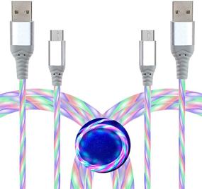 img 3 attached to 🌈 Color Change Flowing Lights: LED Micro USB Cable 6FT 2 Pack for Samsung Galaxy, LG & Android Smartphones (Color Change)