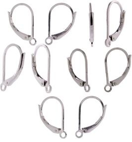 img 4 attached to 💎 Sterling Silver Lever Back Earring Findings - 5 Pairs, 10 Pieces (9 x 16mm)