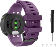 🏃 moko garmin forerunner 45/45s/swim 2 band - dark purple silicone replacement strap logo