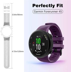 img 3 attached to 🏃 MoKo Garmin Forerunner 45/45S/Swim 2 Band - Dark Purple Silicone Replacement Strap