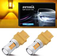 лампочка led besbul 3157 цвета янтаря: ультра-яркий 3157na 3156 4114 4157 led с высокой яркостью для огни тормоза, заднего хода и drl - янтарный желтый (пара) логотип