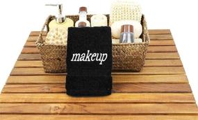 img 3 attached to Set of 6 Turkish Cotton Makeup Remover Washcloths - 13x13 inches, Ideal for Makeup Bag, Black