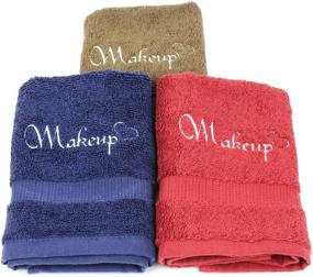 img 1 attached to Set of 6 Turkish Cotton Makeup Remover Washcloths - 13x13 inches, Ideal for Makeup Bag, Black