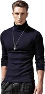 👕 xshing men's long sleeve turtleneck t-shirts - stretchy slim fit, athletic & warm sweater logo