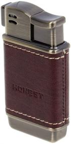 img 2 attached to 🔥 Premium Quality Soft Flame Pipe Lighter – Leather Refillable Butane Gas with Adjustable Flame Size – Ideal Gift for Men – Brown