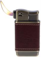 🔥 premium quality soft flame pipe lighter – leather refillable butane gas with adjustable flame size – ideal gift for men – brown logo