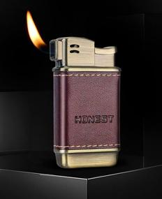 img 3 attached to 🔥 Premium Quality Soft Flame Pipe Lighter – Leather Refillable Butane Gas with Adjustable Flame Size – Ideal Gift for Men – Brown