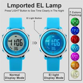 img 2 attached to Waterproof Kids Sports Watch with Multi-Function, 7 Color Lights, Alarm, Stopwatch - Ideal for Boys and Girls