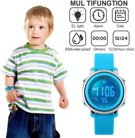 img 3 attached to Waterproof Kids Sports Watch with Multi-Function, 7 Color Lights, Alarm, Stopwatch - Ideal for Boys and Girls