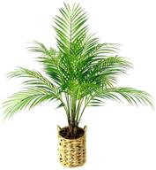 faux palm tree artificial palm plants décor indoor outdoor 🌴 in woven planter - 28 inches tall [1 pack] (fake palm) логотип