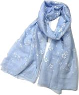 женские хлопковые шарфы shanlin whitefloral blue логотип