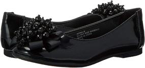 img 3 attached to Stylish Girls' Flats: Pearl Black Patent Shoes for Fashion-Forward Cuteness