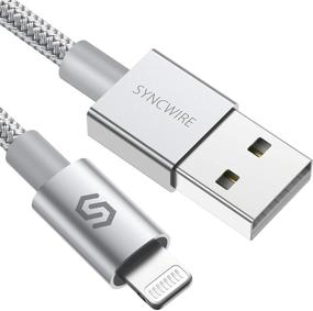 img 4 attached to 🔌 Syncwire Улучшенный Apple C89 MFI Сертифицированный Зарядный Кабель для iPhone Lightning 6ft - Нейлоновая оплетка, высокоскоростная зарядка и синхронизация для iPhone 12 Mini 11 Pro Xs Max XR X 8 7 6 6s Plus SE 5S 5C 5, iPad, iPod