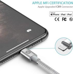 img 3 attached to 🔌 Syncwire Улучшенный Apple C89 MFI Сертифицированный Зарядный Кабель для iPhone Lightning 6ft - Нейлоновая оплетка, высокоскоростная зарядка и синхронизация для iPhone 12 Mini 11 Pro Xs Max XR X 8 7 6 6s Plus SE 5S 5C 5, iPad, iPod