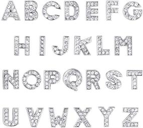 img 2 attached to 130-Piece 8mm Rhinestone Slide Alphabet Letters A-Z for DIY Bracelets, Wristbands, Jewelry Making Crafts - Silver Charms