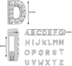 img 3 attached to 130-Piece 8mm Rhinestone Slide Alphabet Letters A-Z for DIY Bracelets, Wristbands, Jewelry Making Crafts - Silver Charms