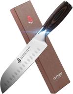 🔪 tuo santoku knife 7 inch - premium asian chef knife with german hc stainless steel blade and ergonomic pakkawood handle - ideal for vegetables and meat - osprey series - perfect gift in a stylish gift box logo