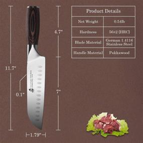 img 1 attached to 🔪 TUO Santoku Knife 7 inch - Premium Asian Chef Knife with German HC Stainless Steel Blade and Ergonomic Pakkawood Handle - Ideal for Vegetables and Meat - Osprey Series - Perfect Gift in a Stylish Gift Box