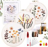 🧵 yinva embroidery starter kit - 3 sets of beginner kits with floral patterns, hoops, thread, and needles logo