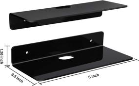 img 3 attached to 🔳 3-Pack Small Acrylic Floating Wall Shelves, Minimalist Style Display Shelf with 2 Installation Options, Damage-Free Organizer for Smart Speaker/Action Figures - Black