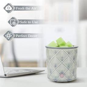 img 3 attached to 🕯️ Bobolyn Geometry-Cyan-Blue Electric Wax Melt Warmer: 3-in-1 Fragrance Melter for Home, Office, Bedroom, Living Room Decor