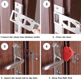 img 1 attached to Latrent Portable Door Lock - Heavy Duty 2 Pack for Hotel, Apartment, Home, Bedroom, School - Extra Safety, Privacy, and Protection Against Unauthorized Entry