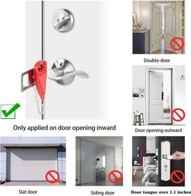 img 2 attached to Latrent Portable Door Lock - Heavy Duty 2 Pack for Hotel, Apartment, Home, Bedroom, School - Extra Safety, Privacy, and Protection Against Unauthorized Entry