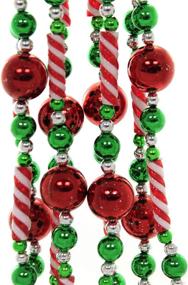 img 2 attached to 🍬 8-Foot Kurt Adler Red, White, and Green Candy Bead Garland (Model H2043)