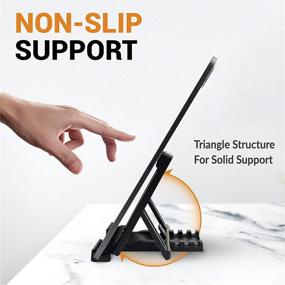 img 2 attached to Adjustable Non-Slip Tablet Stand for iPad and Tablets - GPG2 Mobile Tablet Holder for Desk - Compatible with Apple iPad, Samsung Galaxy, Amazon Kindle Fire & More