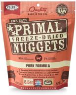 primal freeze dried cat food nuggets, 5.5 oz pork - made in usa, raw diet, grain free topping/mixing solution logo