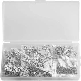 img 1 attached to 200Pcs Mixed Silver Charm Set for Jewelry Making Kits - Bracelet & Earring Supplies: Includes Jump Rings, Lobster Clasps, and Long Chains for Keychains, Necklaces, and Gifts