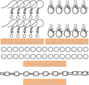 img 2 attached to 200Pcs Mixed Silver Charm Set for Jewelry Making Kits - Bracelet & Earring Supplies: Includes Jump Rings, Lobster Clasps, and Long Chains for Keychains, Necklaces, and Gifts