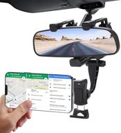 📱 ombsyej rear view mirror phone mount - universal car phone holder for rearview mirror, compatible with iphone 12 pro, galaxy s21, and all smartphones - convenient automobile cradle for easy access logo