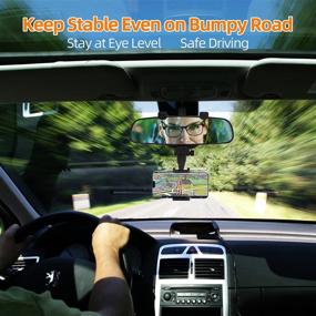 img 3 attached to 📱 Ombsyej Rear View Mirror Phone Mount - Universal Car Phone Holder for Rearview Mirror, Compatible with iPhone 12 Pro, Galaxy S21, and All Smartphones - Convenient Automobile Cradle for Easy Access