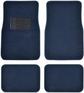 🔵 bdk classic carpet floor mats - universal fit, front & rear with heelpad (blue) - mt-100-bl logo