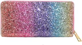 img 3 attached to 🧜 Sparkling Mermaid Wallets: Trendy Glitter Rainbow for Women's Handbags & Wallets