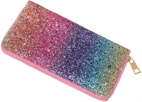 img 4 attached to 🧜 Sparkling Mermaid Wallets: Trendy Glitter Rainbow for Women's Handbags & Wallets