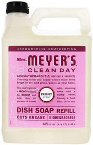 img 2 attached to Cruelty Free 48 oz Peony Scent Liquid Dish Soap Refill by Mrs. Meyer's Clean Day