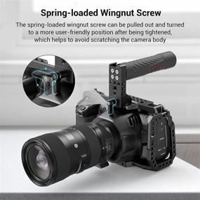 img 1 attached to SmallRig Top NATO Handle with Quick Release Rail Handgrip - 2084: Rubber for DSLR Camera Cage