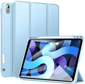 img 4 attached to 📱 Ztotop Case for iPad Air 4 10.9 Inch 2020 (4th Gen) / iPad Pro 11'' 2018 1st Gen - Pencil Holder, Lightweight TPU Back, Trifold Cover, Auto Sleep/Wake, Sky Blue