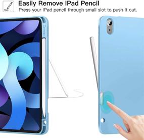 img 2 attached to 📱 Ztotop Case for iPad Air 4 10.9 Inch 2020 (4th Gen) / iPad Pro 11'' 2018 1st Gen - Pencil Holder, Lightweight TPU Back, Trifold Cover, Auto Sleep/Wake, Sky Blue