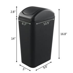 img 3 attached to 🗑️ Hespapa 14L Gray Swing Lid Slim Trash Can – Perfect for Narrow Spaces – Garbage Bin