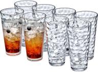 🥶 amazing abby - iceberg - 24-ounce plastic tumblers (set of 8), clear plastic drinking glasses, bpa-free, shatter-proof, dishwasher-safe logo