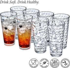 img 2 attached to 🥶 Amazing Abby - Iceberg - 24-Ounce Plastic Tumblers (Set of 8), Clear Plastic Drinking Glasses, BPA-Free, Shatter-Proof, Dishwasher-Safe