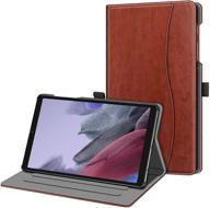 fintie samsung galaxy tab a7 lite 8.7 inch 2021 case - multi-angle viewing smart stand back cover with pocket, brown logo