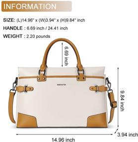 img 1 attached to 👜 BOSTANTEN Women's Leather Briefcase Messenger Satchel Bags Laptop Handbags