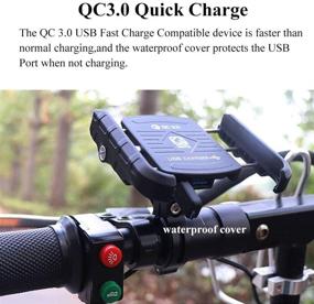 img 3 attached to 📱 BUENNUS Motorcycle Phone Mount with Quick Charger – Adjustable Motorbike Phone Holder for iPhone 7 8 X 8Plus 7Plus 6 6s Plus Samsung Galaxy S10 S9 S8 Plus – Anti Slip, Black