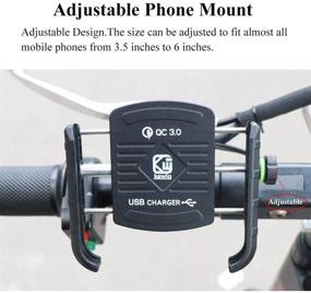 img 2 attached to 📱 BUENNUS Motorcycle Phone Mount with Quick Charger – Adjustable Motorbike Phone Holder for iPhone 7 8 X 8Plus 7Plus 6 6s Plus Samsung Galaxy S10 S9 S8 Plus – Anti Slip, Black