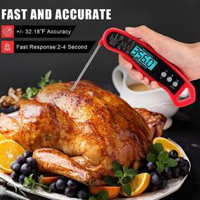 img 3 attached to 🌡️ Digital Waterproof Food Thermometer with Backlight, Magnetic Calibration Function and Folding Probe - Ideal for Candy, Cooking, BBQ, Liquids, Beef